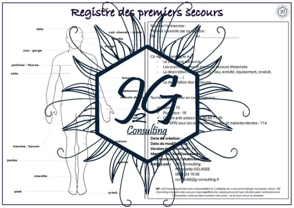 Registre des premiers secours - Reproduction interdite_Page1_Page2 Registre des premiers secours